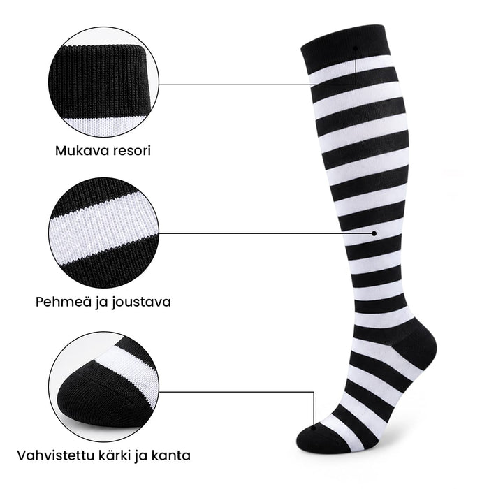 Kuvioidut kompressiosukat 30 mmHg (5-pack)